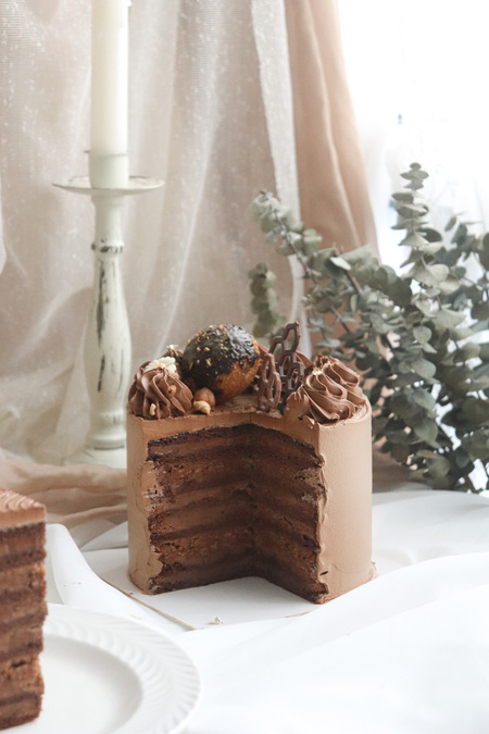 Chocolate Hazelnut 6" Honey Layer Cake
