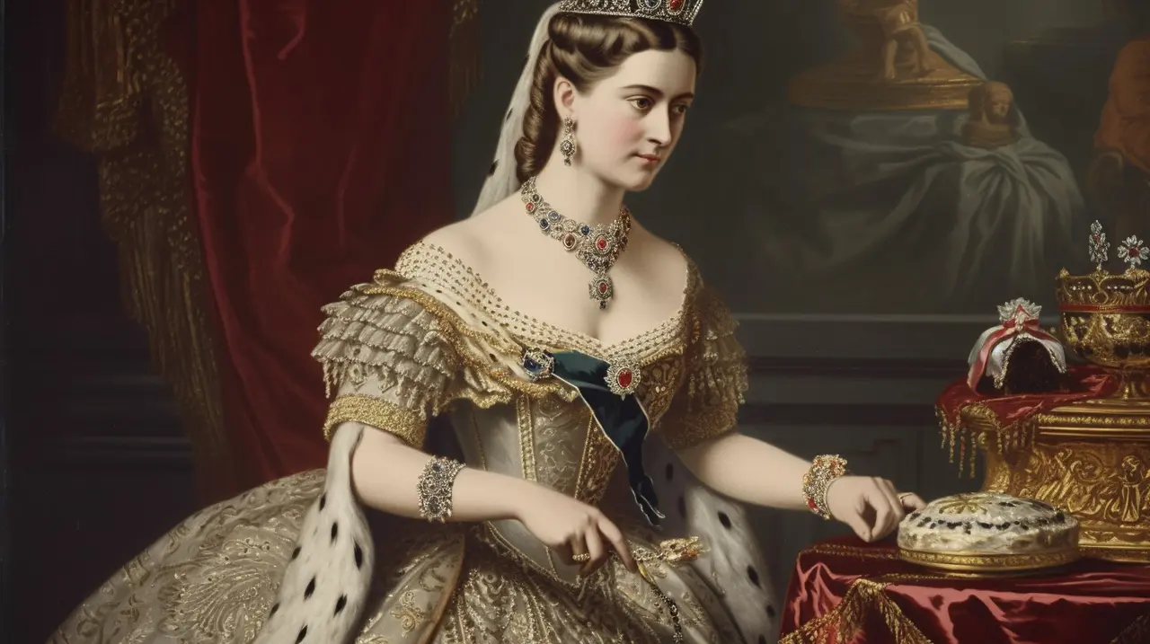 Empress Elizabeth Alexeievna Of Russia Eating A Cake
